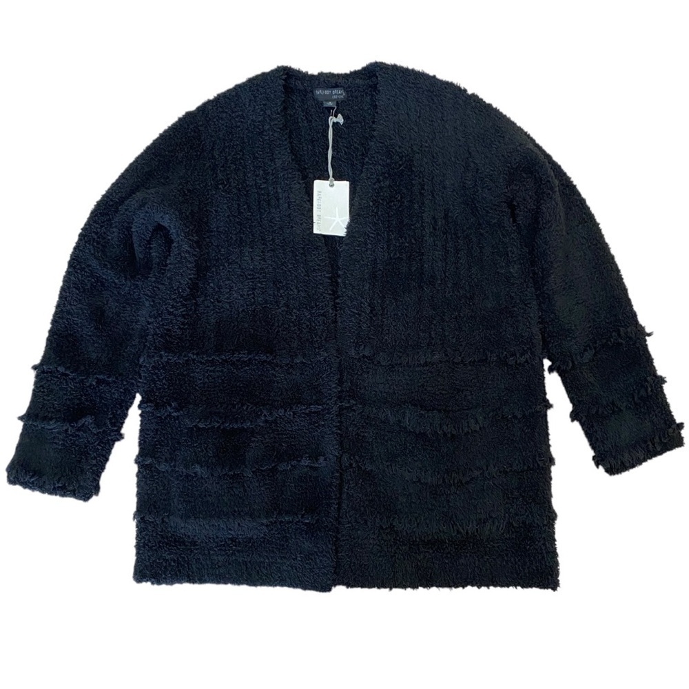 NWT Barefoot Dreams CozyChic Boardwalk Cardigan in Black Size Small